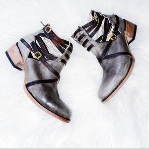 Freebird by Steven STAIR GREY BOHO HEEL BOOTS SIZE 11